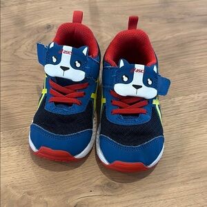 ASICS Kids Blue and Red Sneakers